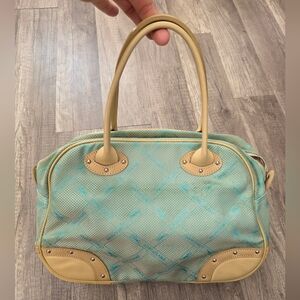 Vintage 2000s LONGCHAMP Y2K Bowler Speedy Elegant Mint Green bag Monogram
